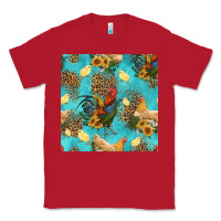 Red poultry animals seamless pattern Classic Tee - HRA Design Shop