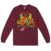 Burgundy watermelon and truck Long Sleeve Tee - HRA Design Shop