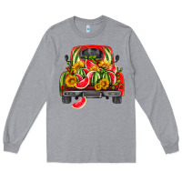 Heather Grey watermelon and truck Long Sleeve Tee - HRA Design Shop