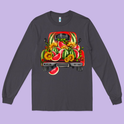 Watermelon And Truck Long Sleeve Tee Designed By Hra Design Shop