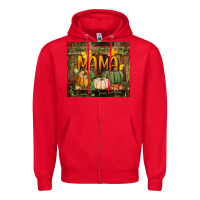 Red mama pumpkin tumbler Zipper Hoodie - BundleAndBundleShop