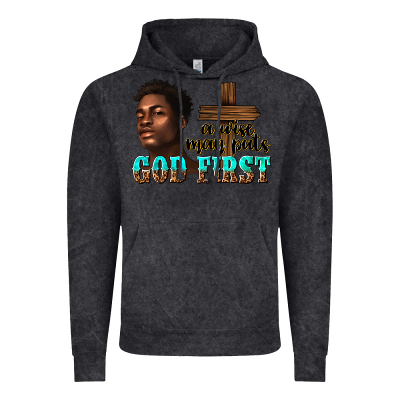 A Wise Man Puts God First Vintage Hoodie by texasbilliewilder | Teevron