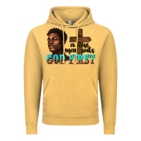 Vintage Mustard a wise man puts god first Vintage Hoodie - texasbilliewilder