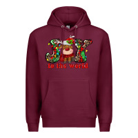 Burgundy joy to the world christmas deer Premium Hoodie - MaliasSmallBusiness