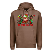 Chestnut joy to the world christmas deer Premium Hoodie - MaliasSmallBusiness