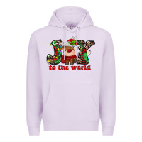 Lilac joy to the world christmas deer Premium Hoodie - MaliasSmallBusiness
