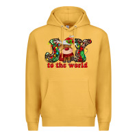 Mustard joy to the world christmas deer Premium Hoodie - MaliasSmallBusiness