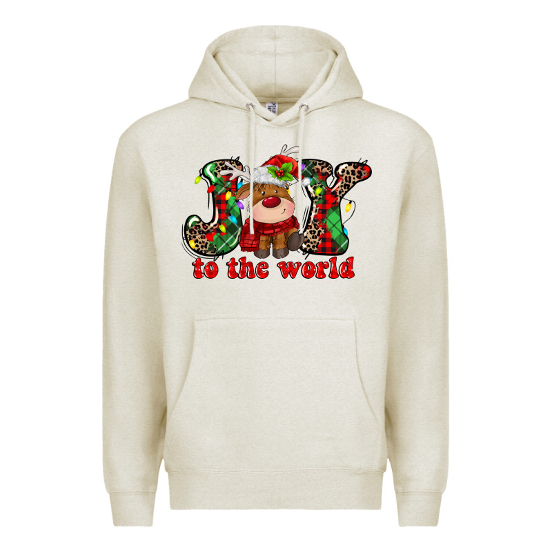Joy To The World Christmas Deer Premium Hoodie by MaliasSmallBusiness | Teevron