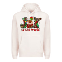 Pale Pink joy to the world christmas deer Premium Hoodie - MaliasSmallBusiness