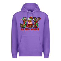 Purple joy to the world christmas deer Premium Hoodie - MaliasSmallBusiness