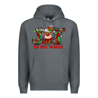 Rock joy to the world christmas deer Premium Hoodie - MaliasSmallBusiness