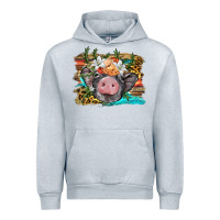 Baby Pig With Floral And Western Background Urban Hoodie | Teevron