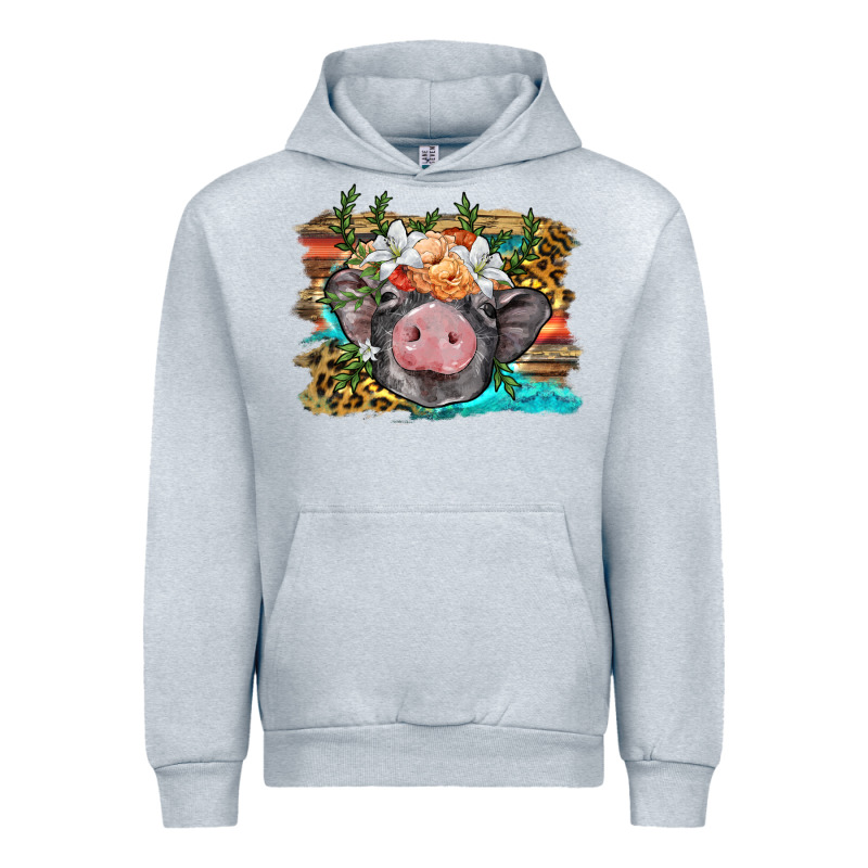 Baby Pig With Floral And Western Background Urban Hoodie by BarkalooDesign | Teevron