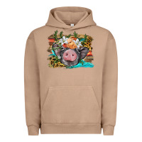 Pigment Burro baby pig with floral and western background Urban Hoodie - BarkalooDesign