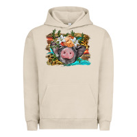 Pigment French Oak baby pig with floral and western background Urban Hoodie - BarkalooDesign