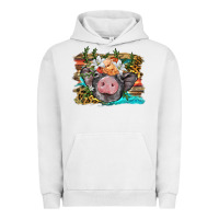 Pigment Lunar Rock baby pig with floral and western background Urban Hoodie - BarkalooDesign