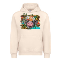 Sandshell baby pig with floral and western background Urban Hoodie - BarkalooDesign