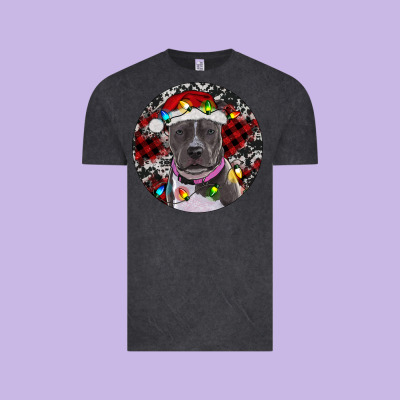 Pitbull And Buffalo Plaid Vintage Tee Designed By Ranaportraitstore