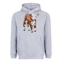 Heather Grey hereford calf Heavyweight Hoodie - LillyAllenDesigns