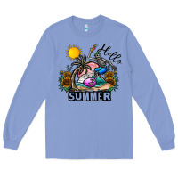 Colony Blue hello summer Long Sleeve Tee - CowhideDigitalArt