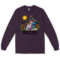 Plum hello summer Long Sleeve Tee - CowhideDigitalArt