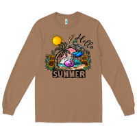 Toasted Coconut hello summer Long Sleeve Tee - CowhideDigitalArt