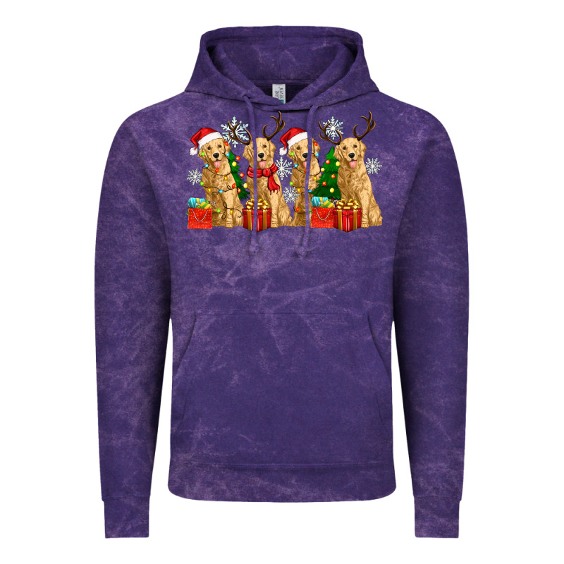 Golden Dogs With Christmas Vintage Hoodie by Zillion Design Studio | Teevron