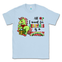 Dusty Blue All I Want For Christmas Is A Unicorn Classic Tee - FaDigitalArtStudio