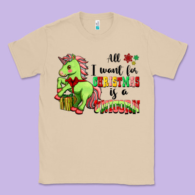 All I Want For Christmas Is A Unicorn Classic Tee Designed By Fadigitalartstudio
