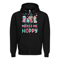 Black easter coffee makes me so hoppy Zipper Hoodie - Jasminsmagicworld
