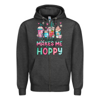 Charcoal Heather easter coffee makes me so hoppy Zipper Hoodie - Jasminsmagicworld