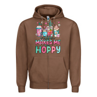 Chestnut easter coffee makes me so hoppy Zipper Hoodie - Jasminsmagicworld