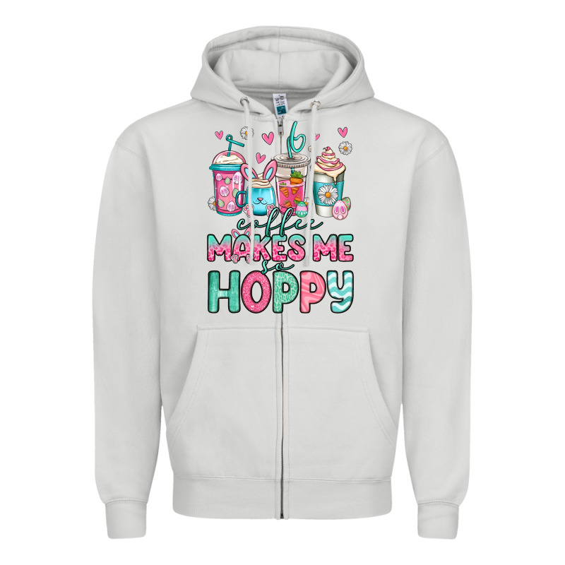 Easter Coffee Makes Me So Hoppy Zipper Hoodie by Jasminsmagicworld | Teevron