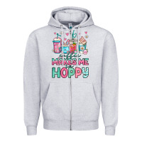 Heather Grey easter coffee makes me so hoppy Zipper Hoodie - Jasminsmagicworld