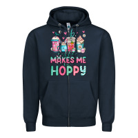 Navy easter coffee makes me so hoppy Zipper Hoodie - Jasminsmagicworld