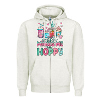 Oatmeal Heather easter coffee makes me so hoppy Zipper Hoodie - Jasminsmagicworld