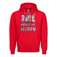 Red easter coffee makes me so hoppy Zipper Hoodie - Jasminsmagicworld