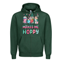 Sports Green easter coffee makes me so hoppy Zipper Hoodie - Jasminsmagicworld