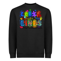 Black color outside the lines autism awareness Heavyweight Sweatshirt - Zillion Design Studio
