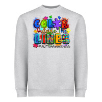 Heather Grey color outside the lines autism awareness Heavyweight Sweatshirt - Zillion Design Studio