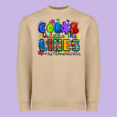 Color Outside The Lines Autism Awareness Heavyweight Sweatshirt Designed By Zillion Design Studio