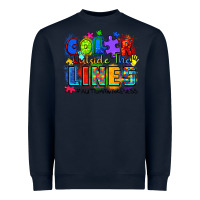 Navy color outside the lines autism awareness Heavyweight Sweatshirt - Zillion Design Studio