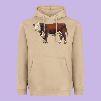 Hereford Bull Heavyweight Hoodie Designed By Lillyallendesigns