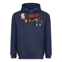 Navy hereford bull Heavyweight Hoodie - LillyAllenDesigns