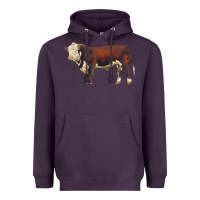 Plum hereford bull Heavyweight Hoodie - LillyAllenDesigns