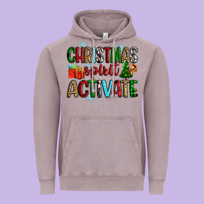 Christmas Spirit Activite Vintage Hoodie Designed By Zillion Design Studio