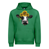 Emerald holstein cow with sunflower Urban Hoodie - BarkalooDesign