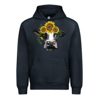 Navy holstein cow with sunflower Urban Hoodie - BarkalooDesign