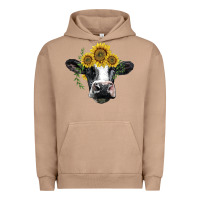 Pigment Burro holstein cow with sunflower Urban Hoodie - BarkalooDesign