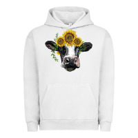 Pigment Lunar Rock holstein cow with sunflower Urban Hoodie - BarkalooDesign